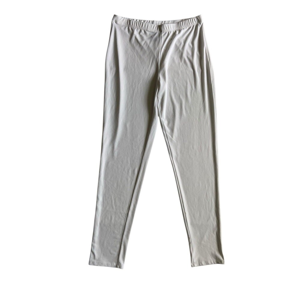 Clara Sun Woo Womens Pull On Pants Size L White Elastic Waist Minimalist Capsule